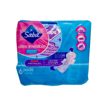 Almohadillas sanitarias flujo súper abundante Saba (6 U)