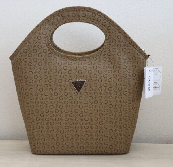 Guess V7200081 Mocha Brown Logo Print Junction Travel Insulated Lunch Tote